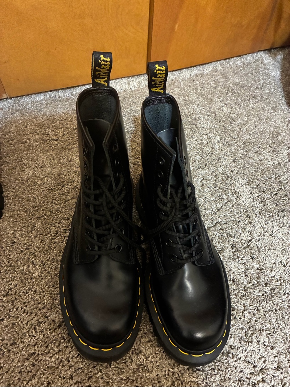 Dr. Martens Black Leather Lace-Up Boots (1460?)